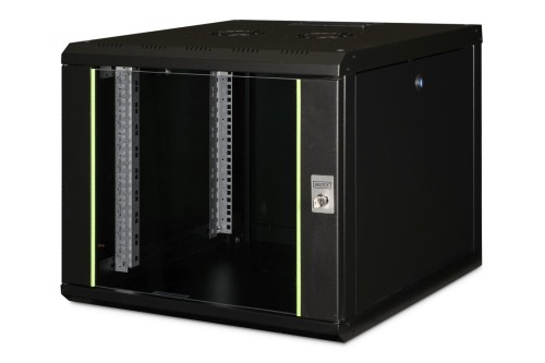 Digitus Szafa sieciowa wisząca Unique 19" 9U rack 600x600, drzwi szyba, czarny, niedzielona, złożona, 100kg - 2990588