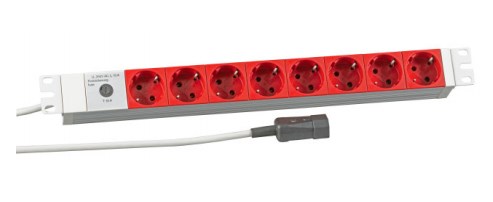 EFB Elektronik 691698K rozgałęziacz 2 m 8 x gniazdo sieciowe Czerwony, Biały - 3005903