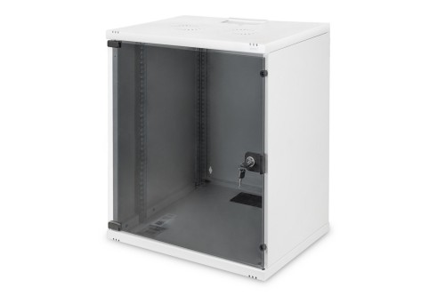 Digitus Szafa sieciowa wisząca 19" 12U rack 540x400, drzwi szyba, szary, niedzielona, niezłożona, 60kg - 2990804