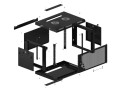 Lanberg WF01-6406-23B stojak 6U Szafa wisząca Czarny - 3005891