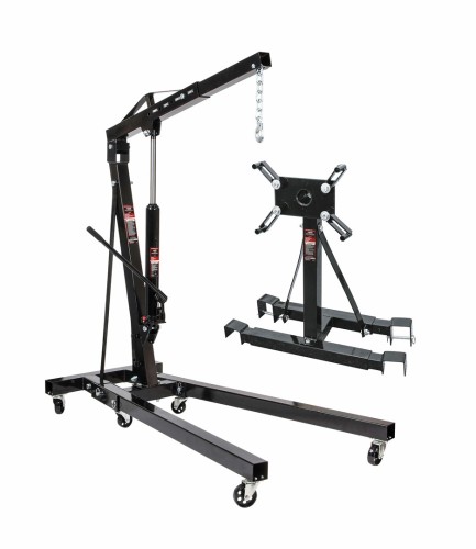 AWTOOLS ŻURAW WARSZTATOWY 2-TONOWY + WÓZEK MONTAŻOWY 900 kg - 2994634