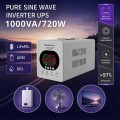 UPS Qoltec 50451 Pure Sine Wave 1000VA/720W Przetwornica 12/230V z AVR | LCD | LiFePO4 AGM GEL - 3030003