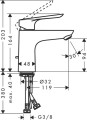 Bateria umywalkowa Logis E 100 m/bv krom - 2967623