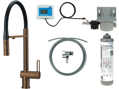 Bateria kuchenna z zestawem do filtracji wody z elastyczną wylewką - 3030156