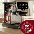 ELDOM EKSPRES CIŚNIENIOWY KOLBOWY ECK1 1300W 20 BAR, ZASOBNIK NA MLEKO, 6 PROGRAMÓW AUTOMATYCZNYCH, 2 PROGRAMY RECZNE - 3030487