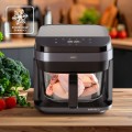 ELDOM FRYTKOWNICA BEZTŁYSZCZOWA FR500 5,5 L 1200W SZKLANY POJEMNIK, RUSZT, SILIKONOWA PODKŁADKA, 8 PROGRAMÓW, REGULACJA TEM. - 3030553