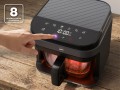 ELDOM FRYTKOWNICA BEZTŁYSZCZOWA FR500 5,5 L 1200W SZKLANY POJEMNIK, RUSZT, SILIKONOWA PODKŁADKA, 8 PROGRAMÓW, REGULACJA TEM. - 3030546