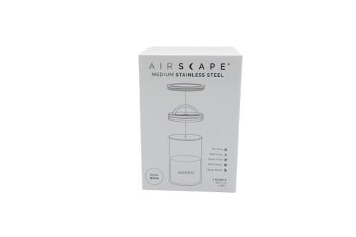 Pojemnik na kawę Airscape AS2007 500g hermetyczny, próżniowy + worek bawełniany, biały - 2969734