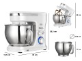 ELDOM ROBOT PLANETARNY WRK1300 DULCE, 1300W, 5L , TRY KOŃCÓWKI DO UBUJANIA, MISZANIA, UGNIATANIW, WYJMOWANA METALOWA MISA - 3031599