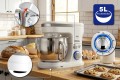 ELDOM ROBOT PLANETARNY WRK1300 DULCE, 1300W, 5L , TRY KOŃCÓWKI DO UBUJANIA, MISZANIA, UGNIATANIW, WYJMOWANA METALOWA MISA - 3031592