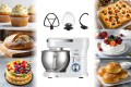 ELDOM ROBOT PLANETARNY WRK1300 DULCE, 1300W, 5L , TRY KOŃCÓWKI DO UBUJANIA, MISZANIA, UGNIATANIW, WYJMOWANA METALOWA MISA - 3031593