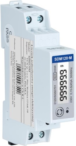 Licznik energii jednofazowy z Modbus dwukierunkowy VCX SDM120M (MID) - 2971848