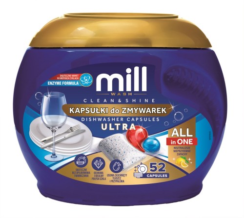 MILL Kapsułki do zmywarek CLEAN&SHINE Ultra 52 szt. 3K.S - 3033094