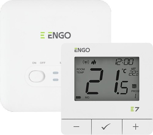 Programowany bezprzewodowy regulator temperatury ENGO Controls E7-RFW, biały - 2974621