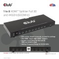 CLUB3D CSV-1383 rozgałęziacz telewizyjny HDMI 8x HDMI - 3033857