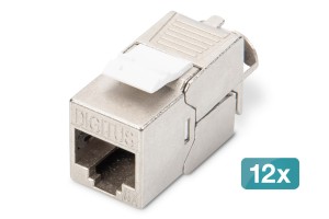 Digitus Moduł CAT 6A Keystone, ekranowany, beznarzędziowe złącze montażowe - 12 szt.
