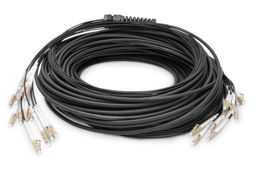 Digitus Zakończony fabrycznie uniwersalny kabel światłowodowy typu breakout, wielomodowy OM4, 12 włókien, LC/UPC – LC/UPC - 3033997