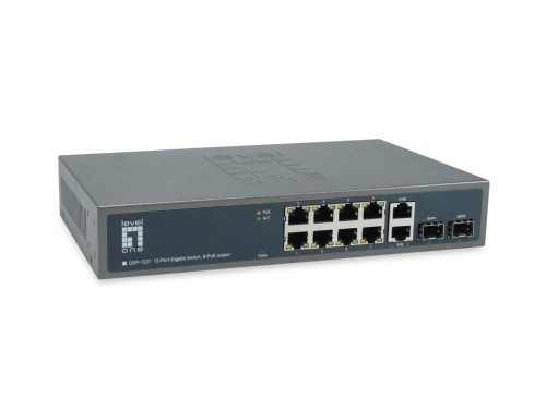 Przełącznik LevelOne GB PoE+ 12-portowy 19" 150W 1Gbps - 2976254