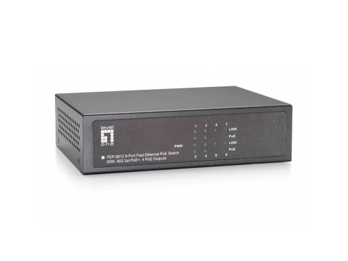 Przełącznik LevelOne FE PoE+ 8-portowy 65W 100Mbps - 2976324