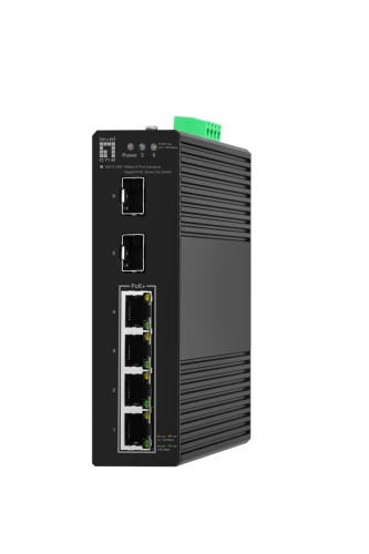 Przełącznik LevelOne Hilbt GB/SL PoE+ 6-portowy/IP30+DIN 60W 1Gbps - 2976257