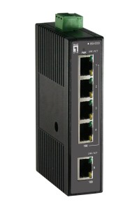 Przemysłowy przełącznik FE LevelOne 5-portowy + DIN 100Mbps