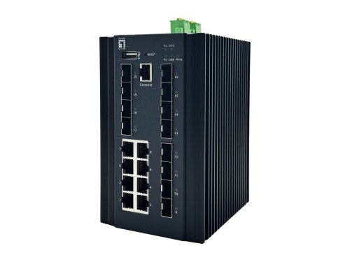 LevelOne Industrial L2+ Managed Switch 20-portowy/IP40+DIN 2,5 Gb/s - 2976559