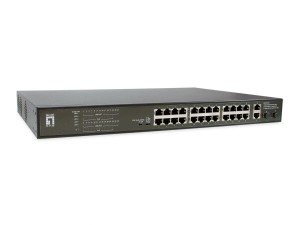 Przełącznik LevelOne FE PoE+ 28-portowy 19" 390W 1Gbps