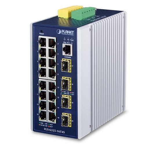 PLANET IGS-6325-16T4S przełącznik sieciowy Zarządzany L3 Gigabit Ethernet (10/100/1000) Niebieski, Szary - 2977005