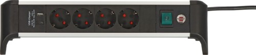 Listwa zasilająca Brennenstuhl Steckdosenleiste ALU-Office-Line 4gn. 1,8m USB - 2978542