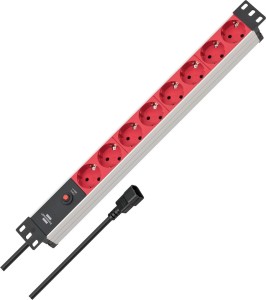 Listwa zasilająca Brennenstuhl Alu-Line 19" Steckdosenleiste 8-fach - 10A Sicherungsautomat und Kaltgerätestecker [19" Steckerleiste für Serverschränke mit 2m Kabel]