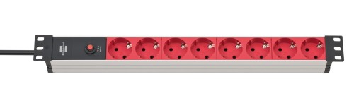 Listwa zasilająca Brennenstuhl Alu-Line 19" Steckdosenleiste 8-fach - 10A Sicherungsautomat und Kaltgerätestecker [19" Steckerleiste für Serverschränke mit 2m Kabel] - 2978693