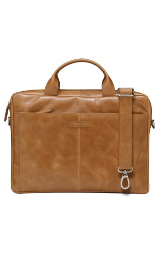 Torba skórzana dbramante1928 Amalienborg z paskiem na ramię oraz kieszenią na laptop 15" (tan) - 2979297