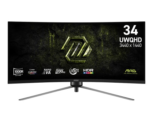 MSI MAG 345CQRF E20 monitor komputerowy 86,4 cm (34") 3440 x 1440 px UltraWide Dual Quad HD Czarny - 3036530