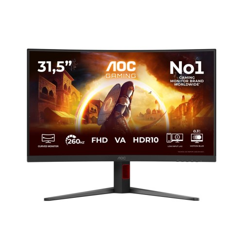 AOC G4 C32G4Z monitor komputerowy 80 cm (31.5") 1920 x 1080 px Full HD LCD Czarny, Czerwony - 3036634