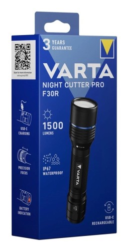 Varta Night Cutter Pro F30R Czarny Latarka ręczna LED - 3038045