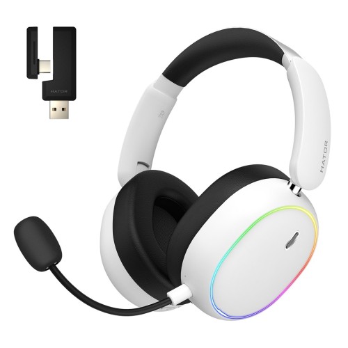 Słuchawki dla graczy Hator Phoenix 2 Wireless bezprzewodowe białe - 2988189