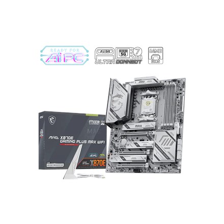 Płyta MSI MAG X870E GAMING PLUS MAX WIFI /AMD X870/DDR5/SATA3/M.2/USB4/WiFi/BT/PCIe5.0/AM5/ATX - 3039503