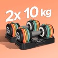 REBEL ACTIVE HANTLE ŻELIWNE REGULOWANE AUTOMATYCZNIE, ZESTAW 2X10 KG, SKOK CO 1KG RBA2335 - 3025583
