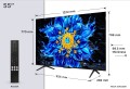 TCL P8L 55P8L Telewizor 139,7 cm (55") 4K Ultra HD Smart TV Wi-Fi Czarny 450 cd/m2 - 3042144