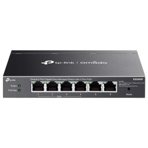 TP-Link Omada ES206GP łącza sieciowe Zarządzany Gigabit Ethernet (10/100/1000) Obsługa PoE Czarny