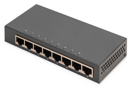 Digitus 8-portowy przełącznik gigabitowy, desktop, niezarządzalny, metalowa obudowa - 3002838