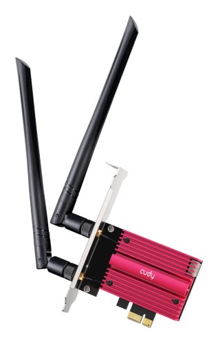 Karta sieciowa CUDY WE3000S AX5400 Wi-Fi 6 + BT 5.2 Intel AX210 Radiator PCIe - 2314200
