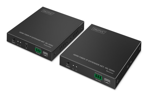Przedłużacz światłowodowy HDMI 4K/60Hz przez IP 1G lub do 40km/300m, HDMI Loop-Out, sterowanie IR - zestaw - 2804796