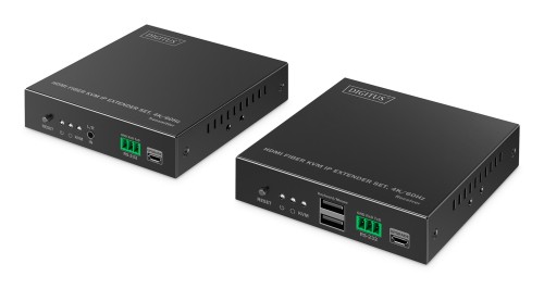 Przedłużacz (extender) światłowodowy HDMI 4K/60Hz z KVM USB 1.1 przez IP 1G, do 40km/300m, max. 253 odbiorniki, HDMI Loop-Out, Audio - zestaw - 2804848