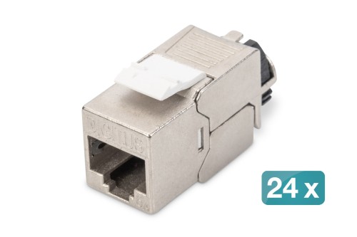 Moduł (gniazdo) keystone RJ45 (8P8C) kat.6A, STP,ekranowany, beznarzędziowy, stalowy, 24szt - 2446357