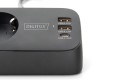 Digitus 3-drożna biurowa listwa zasilająca z 2 złączami USB-A i 1 złączem USB-C, czarna - 3035282