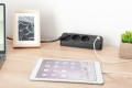 Digitus 3-drożna biurowa listwa zasilająca z 2 złączami USB-A i 1 złączem USB-C, czarna - 3020135