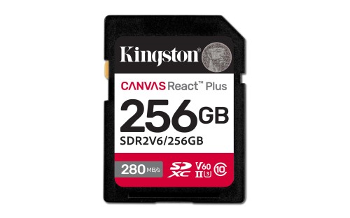Kingston 256GB SDXC CANVAS REACT PLUS U3/UHS-II 280R/150W V60 FULL HD/4K - 1921871