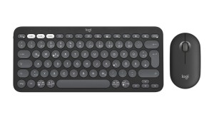 Logitech 920-012203 klawiatura Dołączona myszka Uniwersalne RF Wireless + Bluetooth QWERTZ Niemiecki Grafitowy