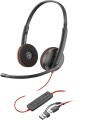 Poly Blackwire 3220 Stereo USB-C Black Headset +USB-C/A Adapter (Bulk) - 2074441
